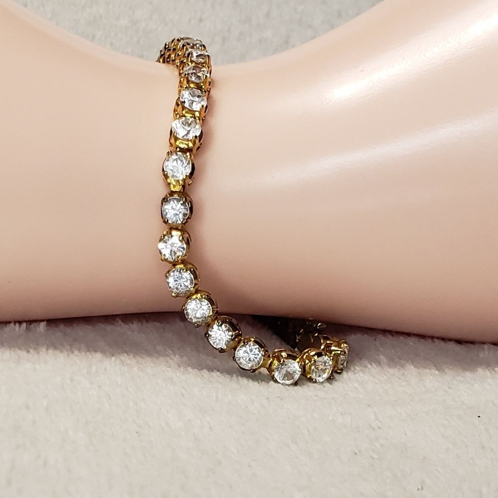 Rhinestone Earrings and Tennis Bracelet